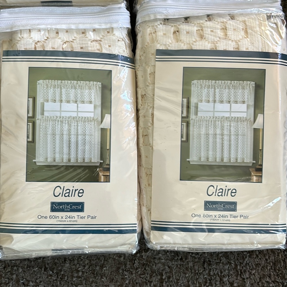 New “Claire”by Northcrest lace valances and tier pairs.